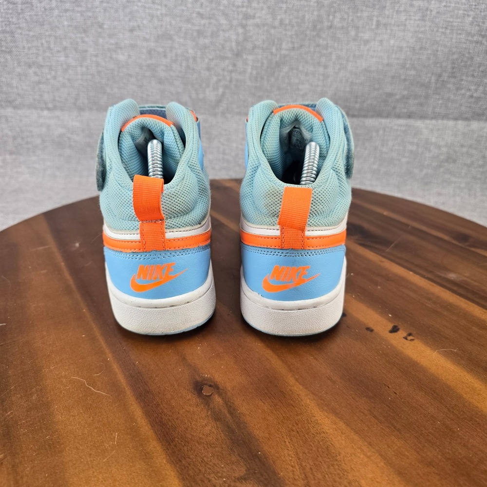 Nike Court Borough Mid 2 Kids 5Y Glacier Blue Total Orange HF4791-407 High‎ Top - Picture 10 of 14